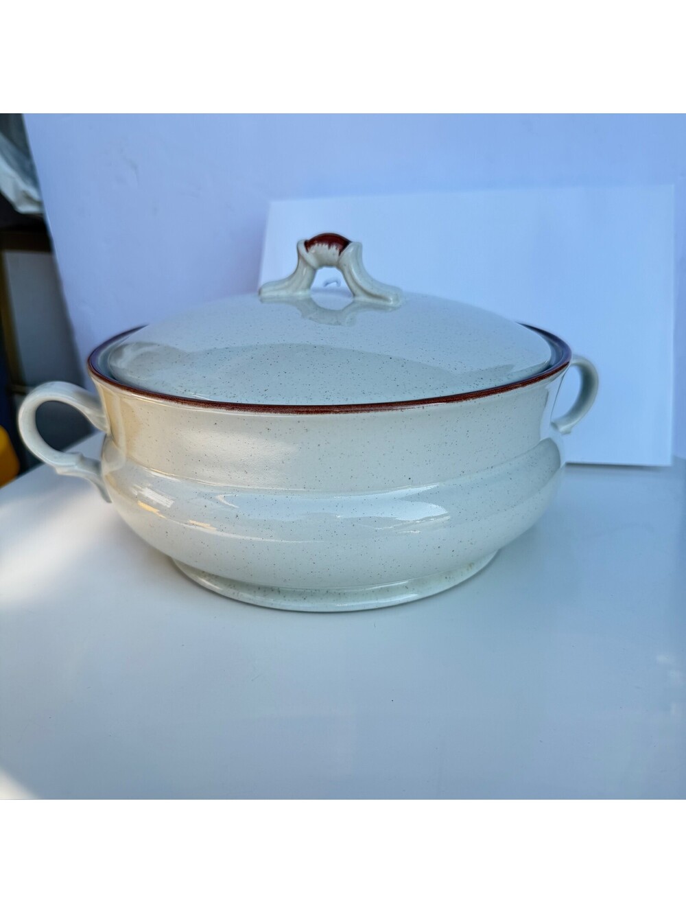 Vintage Hearthside Casual Elegance Speckled Stoneware Tureen with Lid B-8